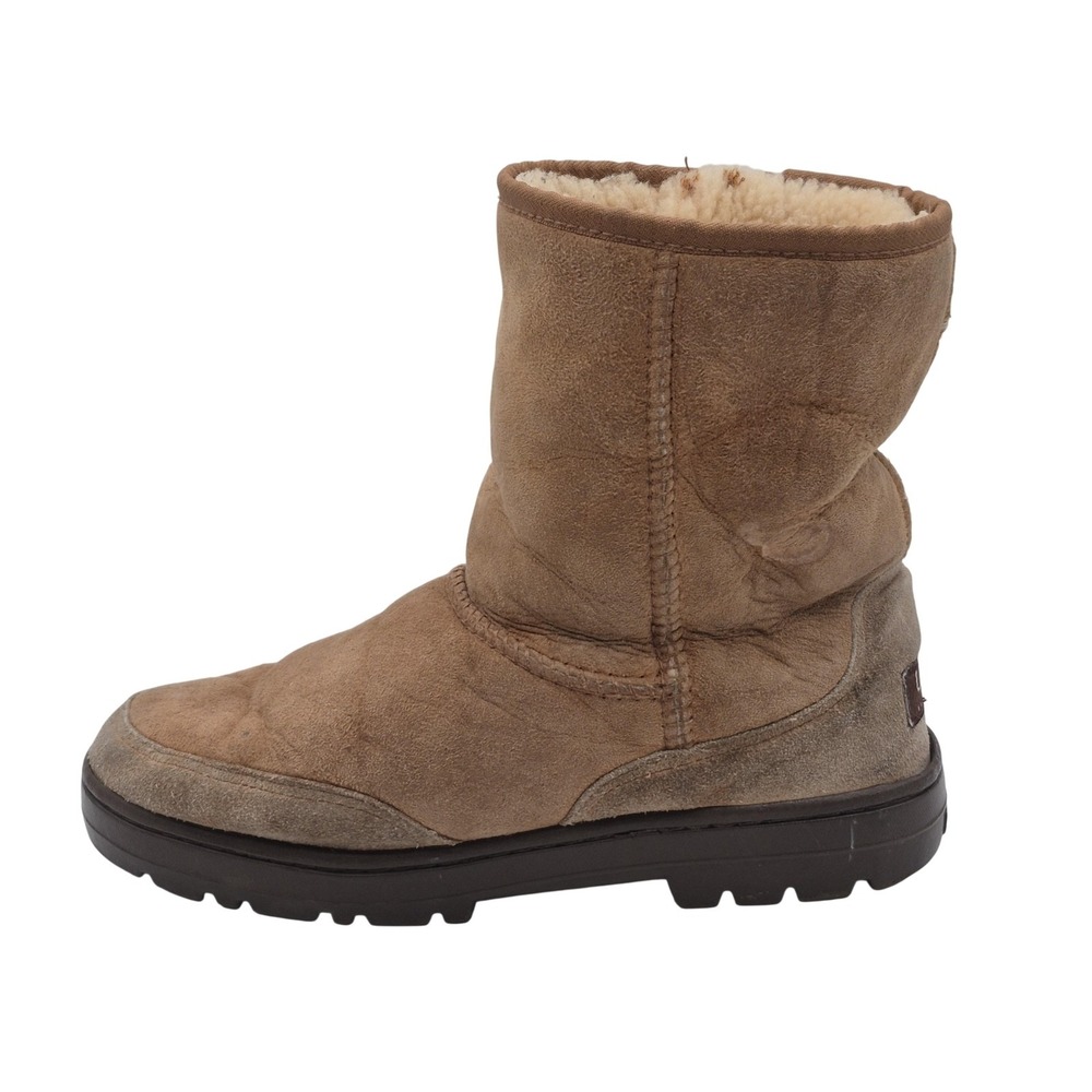 UGG Australia Boots Womens Size 8 Brown Suede Shearling Lined Mid‎ Calf Winter